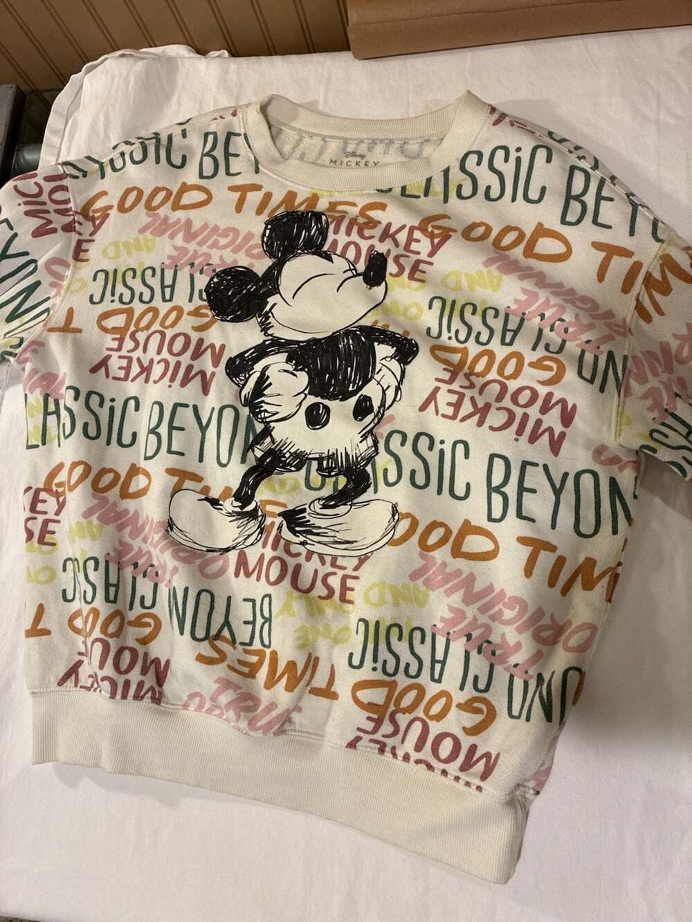 Disney Mickey Mouse Colorful Graffiti All Over Print Sweatshirt Top